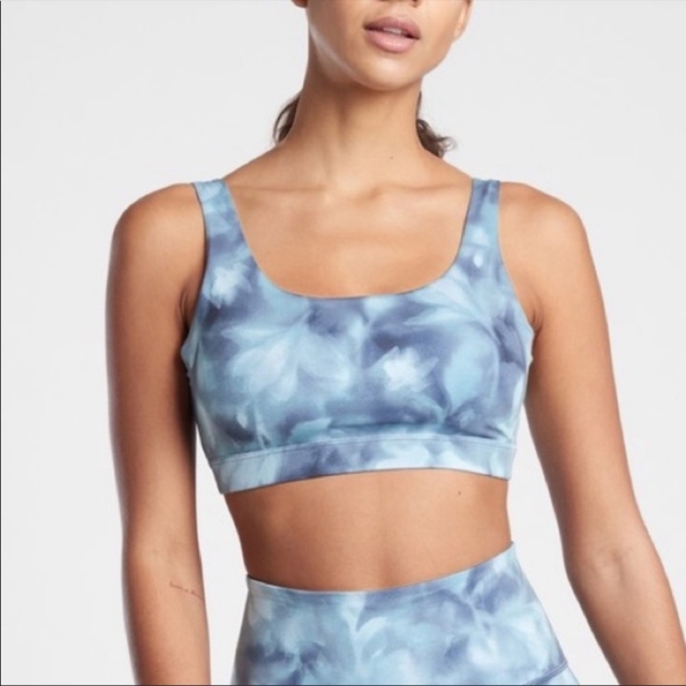 Athleta Exhale Sports Bra - Serene Riviera Blue
